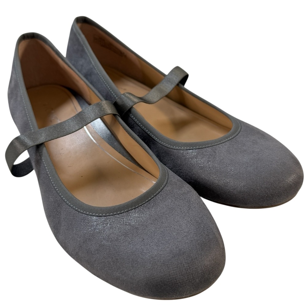 Vionic Joseline Grey Pewter Mary Jane Flats Size 11 Orthotic Comfort Shoes EU 42